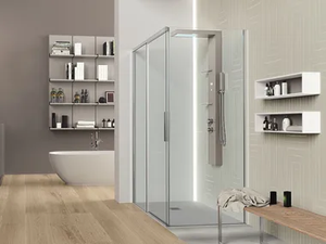 TIME - Corner shower cabin with sliding door _ Gruppo Geromin